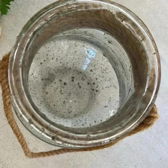 Seeded glass rope handle large jar - Picture 5 of 5